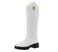 2026 Botas de plataforma de invierno hasta la rodilla aisladas con forro cálido para el aire libre para clima frío, Blanco, 39 EU