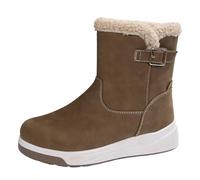 2026 - Botas de suela gruesa y forro polar para mujer, talla grande, color sólido cálido, Khaki, 37 EU