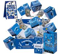2026 Caja de Regalo emergente con explosión Sorpresa de graduación, sobre Rojo Hinchable, Soporte for Dinero con Confeti for Fiesta única de graduación(Blue,20 pcs)