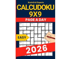2026 Calcudoku Puzzle Book - 365 Easy Mathdoku Puzzles (9×9 Grid): One Puzzle a Day - Beginner-Friendly Logic Challenges with 2 Puzzles Per Page - Large Print, 6×9 Format