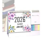 2026 Calendar - 2026 Desktop Calendar Jan-Dec Monthly,To-Do List 12 Months Agenda, Large Ruled Blocks Office Supplies for Women Teacher Planning Organizing