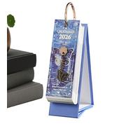 2026 Calendar - 2026 Table Calendar Free Standing | 365 Day Oil Painting Display with Sturdy Base, Easy Page Turn, Visual Decor and Creative Mood Booster for Office Living Room Desktop