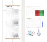 2026 Calendar de pared - Ancho 2026-2027 Planner with Stickers and Pen, Compact Appointment and Planning Calendar for Home, Monthly View for Easy Planning, 12,2 x 27,95 pulgadas