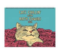 2026 Calendario De Gato, Con Obras De Arte Divertidas De, 21.5x21 Cm, Lindo Planificador Mensual De, Calendario De Escritorio Con Temática De Gatos, Encuadernación En Espiral, Para Pla