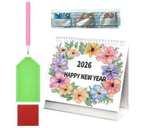 2026 Calendario De Pintura De Diamantes - Planificador De Fechas Decorativo Para 12 - Calendario Planner De Mesa | Para Adultos Amantes DIY Principiantes Artistas Maestros Para Planificación Diaria