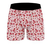 2026 Calzoncillos estampados con estampado integral, ropa interior informal y cómoda, ropa interior diaria suave y transpirable sin costuras, rojo, M