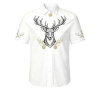 2026 Camisa de Manga Corta Verano Artesanal Hecho a Mano Camiseta Festiva Diario Celebración Ocio Transpirable Cómodo Clásico Versátil, Blanco, 7-8 años