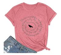 2026 Camiseta de Manga Corta con Estampado de Letras Divertidas de Verano para Mujer, cómoda y a la Moda, de algodón de Colores # L