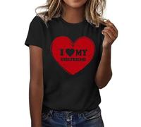 2026 - Camiseta de manga corta para mujer, regalo para el día de San Valentín con texto en inglés "My Son in Law is Favorite Child", camiseta de manga corta para mamá (2), Negro, S