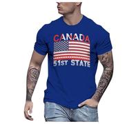 2026 camiseta hombre 51st State Canada manga corta camiseta poder canadá 51st State Tshirt Hace América y Canadá otra vez genial camiseta para hombre, azul oscuro, XL