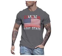 2026 camiseta hombre 51st State Canada manga corta camiseta poder canadá 51st State Tshirt Hace América y Canadá otra vez genial camiseta para hombre, gris, M