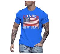 2026 camiseta hombre 51st State Canada manga corta camiseta poder canadá 51st State Tshirt Hace América y Canadá otra vez genial camiseta para hombre, azul, XL