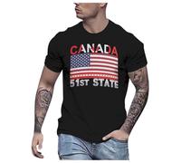 2026 camiseta hombre 51st State Canada manga corta camiseta poder canadá 51st State Tshirt Hace América y Canadá otra vez genial camiseta para hombre, Negro , L