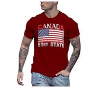 2026 camiseta hombre 51st State Canada manga corta camiseta poder canadá 51st State Tshirt Hace América y Canadá otra vez genial camiseta para hombre, rojo, L