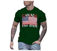2026 camiseta hombre 51st State Canada manga corta camiseta poder canadá 51st State Tshirt Hace América y Canadá otra vez genial camiseta para hombre, Verde oscuro., L