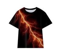 2026 - Camiseta para niños pequeños, chicos y niñas, a la moda, camiseta con impresión 3D, camiseta moderna para niños, camiseta divertida para jóvenes, camisas de manga corta para hombre, naranja, 8
