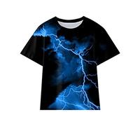 2026 - Camiseta para niños pequeños, chicos y niñas, a la moda, camiseta con impresión 3D, camiseta moderna para niños, camiseta divertida para jóvenes, camiseta de 2 años, azul, 6-7 años