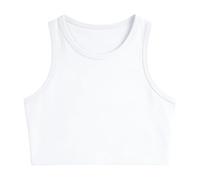 2026 Camiseta sin Mangas Deportiva para niñas, Transpirable, para Entrenamientos y Deportes, cómoda y elástica, Ideal para jóvenes. (White, 10-14 Years)