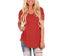 2026 Camisetas Cuello V Mujer Blusas De Fiesta Ropa Talla Grande Verano Sueltas Camiseta Algodon Hombreras Manga Corta Top Larga Tirantes Dibujo Love 90'S Festival Camisa Social