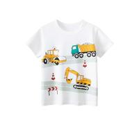 2026 Camisetas de manga corta para niños en verano para deportes al aire libre, juego activo, camiseta cómoda para niños con estampados, edad 1-9 años, camiseta ligera y transpirable, Blanco, 1-2 años