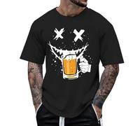 2026 Camisetas informales para hombre con corte holgado, manga corta, diseño gráfico ideal para relajarse al aire libre, elegante camiseta de ocio para hombres, Negro , XL