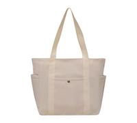2026 Capacidad Bolsa Tote Alta Apariencia Versátil Para Viajeros Estudiante Set Libro Bolso De Tela De Hombro, Blanco, Einheitsgröße, Mochilas tote