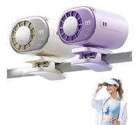 2026 Car Clip On Air Conditioner Fan with LED Display, 16°C Semiconductor Instant Cooling, 199 Speeds 360° Rotation Quiet Personal Fan, USB Rechargeable Portable AC for Car Seat Office (Purple +White)