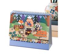 2026 Cartoon Capybara - Desk Calendar, Cute 12 Month Standing Planner, Home Family School Perfect Organizer for Students Kitchen Classroom and Art Studio, Art Studio Tool, Multi Color