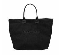 2026 Casual Fashion Retro-style Large Capacity Corduroy Letter Design Handbag Tote Bag for Work Travel (Black)