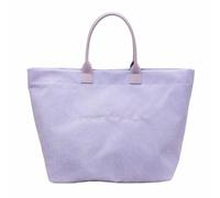 2026 Casual Fashion Retro-style Large Capacity Corduroy Letter Design Handbag Tote Bag for Work Travel (Purple)