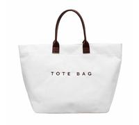 2026 Casual Fashion Retro-style Large Capacity Corduroy Letter Design Handbag Tote Bag for Work Travel (White)