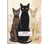 2026 Cat Planner Weekly & Monthly | Three Cats Graphic Cover in Brown Black White | Large 8.5x11" Paperback Organizer