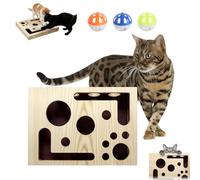 2026 Cat Scratch Puzzle Enrichment Box, Wear-Resistant Interactive Cat Toy with Three Bell Balls, Nail File Stress Free Alternative to Clippers and Grinders