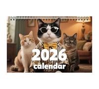 2026 Cat Wall Calendar - Monthly Planner Coil Bound, Funny Kitten Photo Art, 12 Month Schedule Organizer, Cute Animal Office Decor | For Cat Lover Mom Student