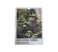2026 Cat Wall Calendar, Monthly Planner Cute Feline Artwork, Large Grid Scheduling Layout Tear-Off Pages Decorative Cover Design for Home, Offices, School, and Social Planning Use