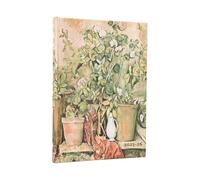 2026 Cezanne's Terracotta Pots and Flowers Midi 18-month Horizontal Hardcover Flexi Dayplanner 2025-2026 (Elastic Band Closure): Kalendarz 18-miesięczny