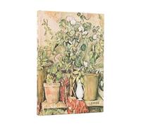 2026 Cezanne's Terracotta Pots and Flowers Mini 12-month Horizontal Hardcover Flexi Dayplanner 2026 (Elastic Band Closure)