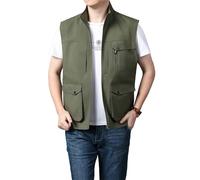 2026 chaleco de comercio exterior hombre mono de verano al aire libre bolsa de deporte chaleco de pesca, Verde militar., 3XL