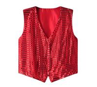 2026 Chaleco de Traje de Hombre Slim Fit Business Boda sin Mangas Camiseta de Tanque Chaleco America, rojo, S