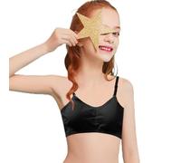 2026 Chaleco deportivo de tubo superior para adolescentes, ligero acolchado, sujetador push-up ajustable para entrenamiento diario, Negro , talla única