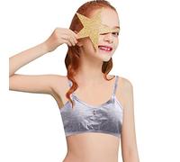 2026 Chaleco deportivo de tubo superior para adolescentes, ligero acolchado, sujetador push-up ajustable para entrenamiento diario, gris, talla única