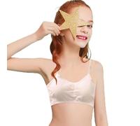 2026 Chaleco deportivo de tubo superior para adolescentes, ligero acolchado, sujetador push-up ajustable para entrenamiento diario, beige, talla única