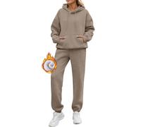 2026 Chandal Mujer Invierno Polar Oversized Chándal Completo 2 Piezas Manga Larga Sudadera con Capucha y Pantalón Conjunto Dos Piezas Conjuntos Deportivos Fitness Jogging Ropa Deportiva Sweatshirt