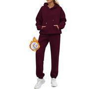 2026 Chandal Mujer Invierno Polar Oversized Chándal Completo 2 Piezas Manga Larga Sudadera con Capucha y Pantalón Conjunto Dos Piezas Conjuntos Deportivos Fitness Jogging Ropa Deportiva Sweatshirt