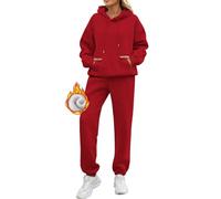 2026 Chandal Mujer Invierno Polar Oversized Chándal Completo 2 Piezas Manga Larga Sudadera con Capucha y Pantalón Conjunto Dos Piezas Conjuntos Deportivos Fitness Jogging Ropa Deportiva Sweatshirt