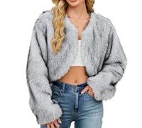 2026 Chaqueta de invierno abrigo de piel para mujer, abrigo sintético largo de lujo para invierno, elegante chaqueta con forro térmico con diseño ajustado, ropa exterior cálida y acogedora para climas