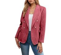 2026 Chaqueta elegante para mujer para uso diario. Chaquetas de traje versátiles, adecuadas para atuendos de otoño. Se adapta perfectamente a jeans y pantalones casuales. Diseño fácil de cuidar. Rojo