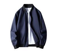 2026 Chaqueta Hombre Otoño Invierno Abrigo Moda Casual Suelto béisbol Chaqueta Ligero Bomber Cremallera Cardigan Sudadera Informal Outwear Color sólido Clásico Tops Talla Grande Jacket