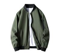 2026 Chaqueta Hombre Otoño Invierno Abrigo Moda Casual Suelto béisbol Chaqueta Ligero Bomber Cremallera Cardigan Sudadera Informal Outwear Color sólido Clásico Tops Talla Grande Jacket