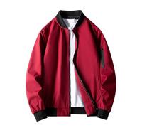 2026 Chaqueta Hombre Otoño Invierno Abrigo Moda Casual Suelto béisbol Chaqueta Ligero Bomber Cremallera Cardigan Sudadera Informal Outwear Color sólido Clásico Tops Talla Grande Jacket